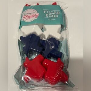 NIP Red White & Blue Texas Shaped Filler Eggs for Easter Baskets H-E-B TEXAS